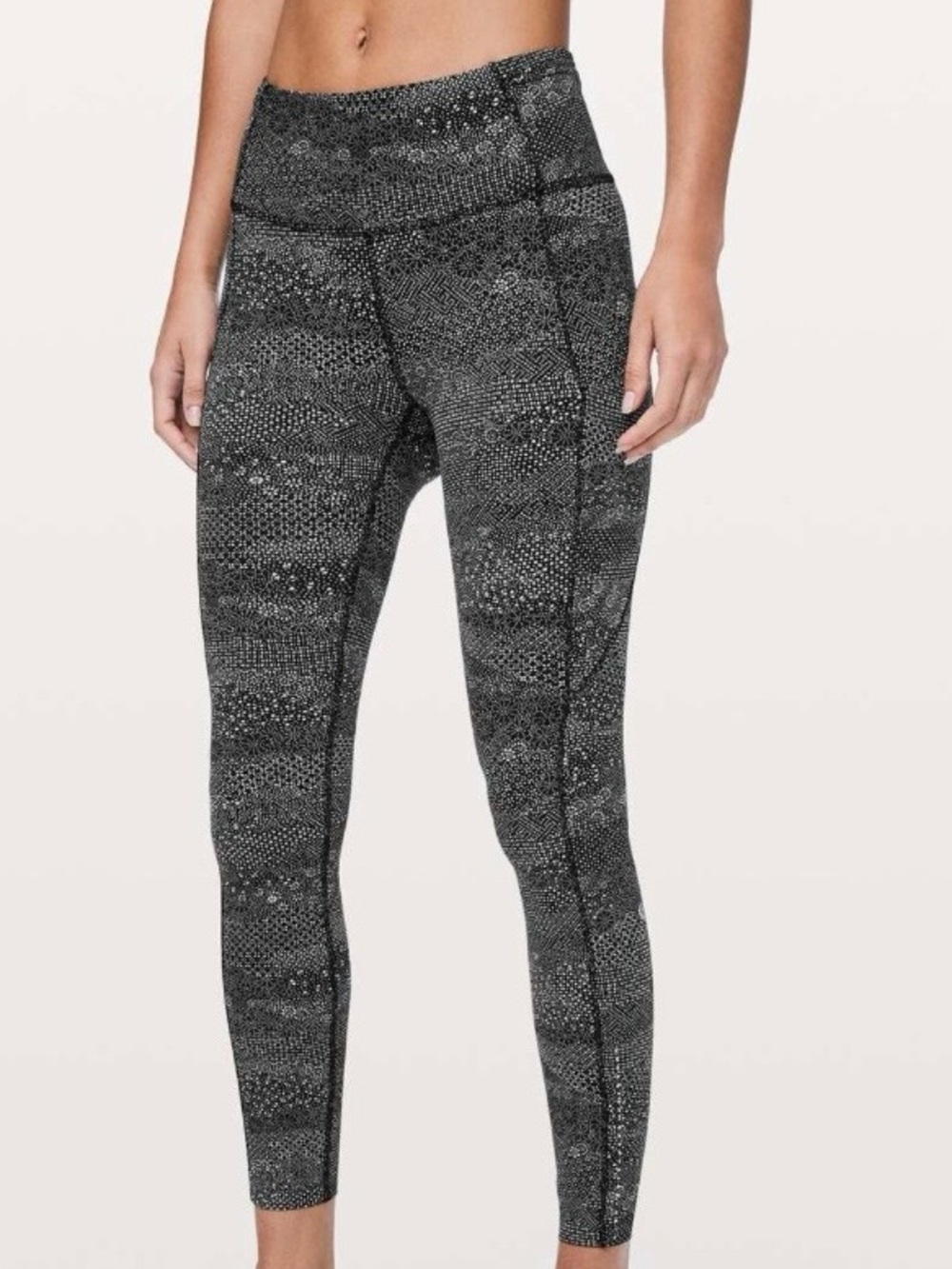 Lululemon Fast & Free 7/8 Tight II *Nulux 25" Meisai White Black Size 6